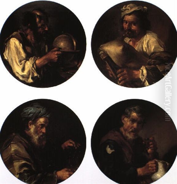 Personifications Of The Senses Oil Painting by Bernhard Keil