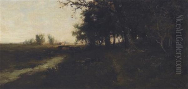 Cattle Grazing By A Stream Oil Painting by William Keith