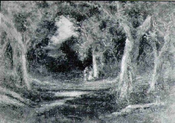 Landscape With Two Figures Oil Painting by William Keith