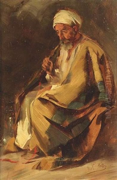 Rauchender Orientale Oil Painting by Friedrich von Keller