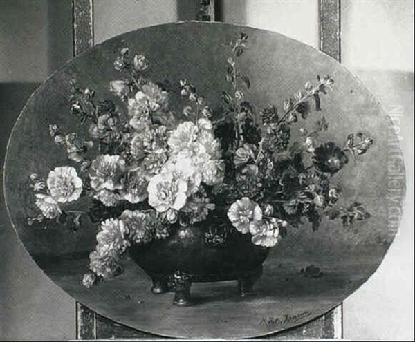Blumen In Vase Oil Painting by Marie Keller-Hermann