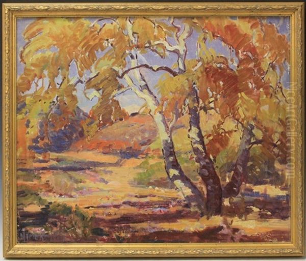Wooded Landscape Oil Painting by Marie B. Kendall
