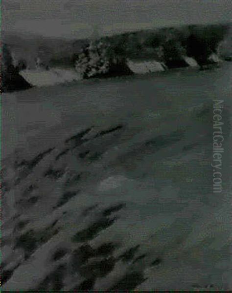 Autumn Landscape With Tree Shadows On A Grassy Meadow Oil Painting by William Sergeant Kendall