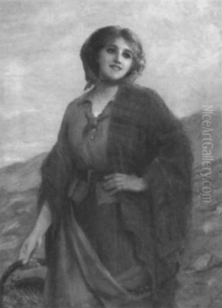 Portrait Of A Young Peasant Girl Oil Painting by Sydney Percy Kendrick