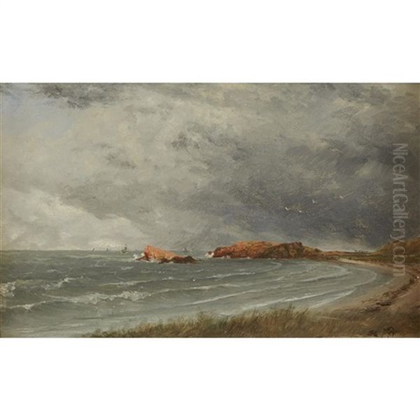 Spouting Rock Beach, Newport Oil Painting by John Frederick Kensett