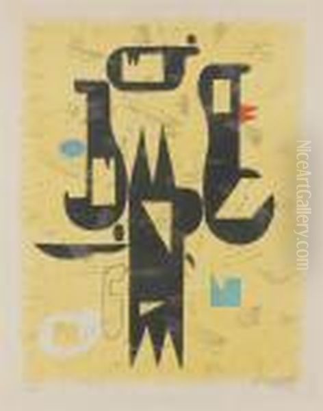 Spitze Formen Oil Painting by Willi Baumeister