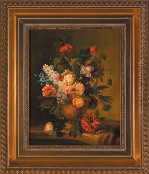 Bouquet Of Flowers Oil Painting by Anna E. Kerling