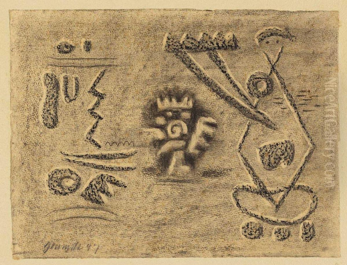 Archaische Szene Oil Painting by Willi Baumeister