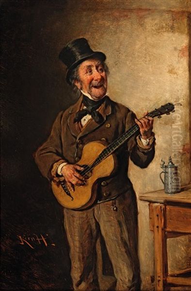 The Singer Oil Painting by Hermann Kern