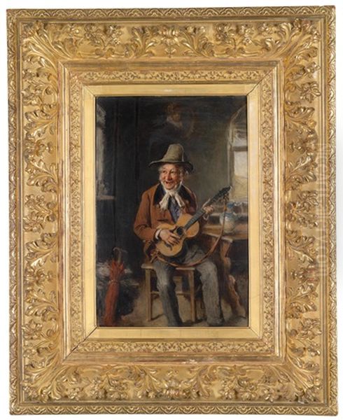 Der Lautenspieler Oil Painting by Hermann Kern
