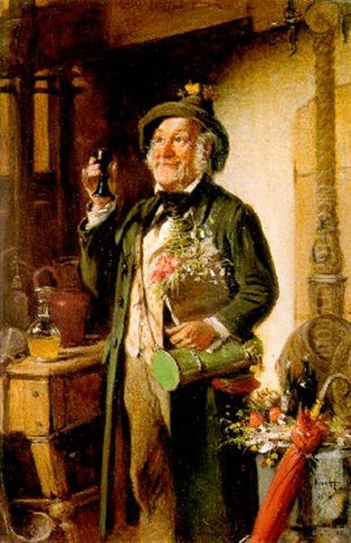 The Botanist's Tipple Oil Painting by Hermann Kern