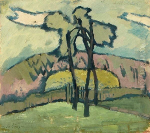 Sommerlichelandschaft Oil Painting by Helene Baumeyer