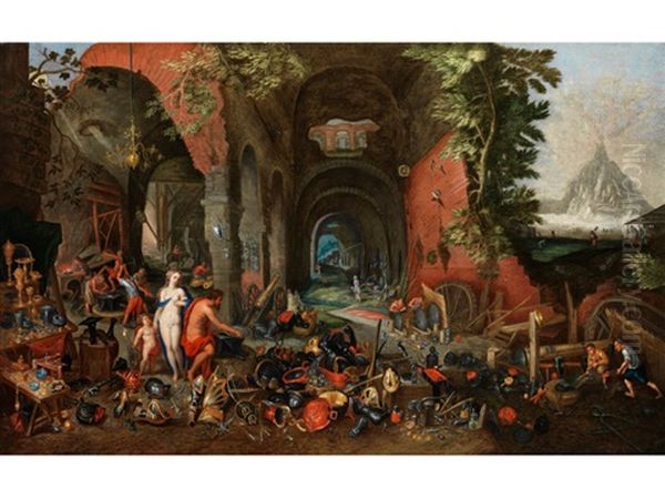 Venus In Der Schmiede Des Vulkan Oil Painting by Jan van, the Younger Kessel