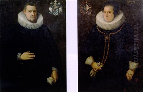 Portrait Of Jean Malapert, Seigneur Du Bois De Buissieres Oil Painting by Willem Adriaensz Key