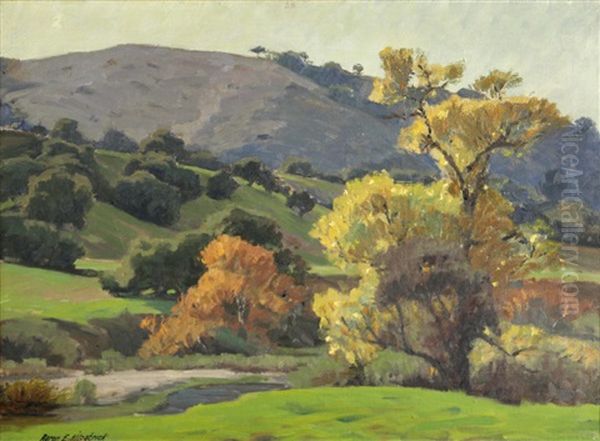 Green And Gold Oil Painting by Aaron Edward Kilpatrick