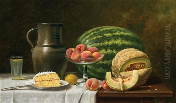 Still Life With Melons Oil Painting by Albert Francis King
