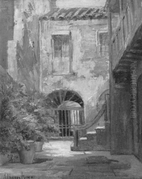 Moses Courtyard, New York Oil Painting by Alberta Kinsey