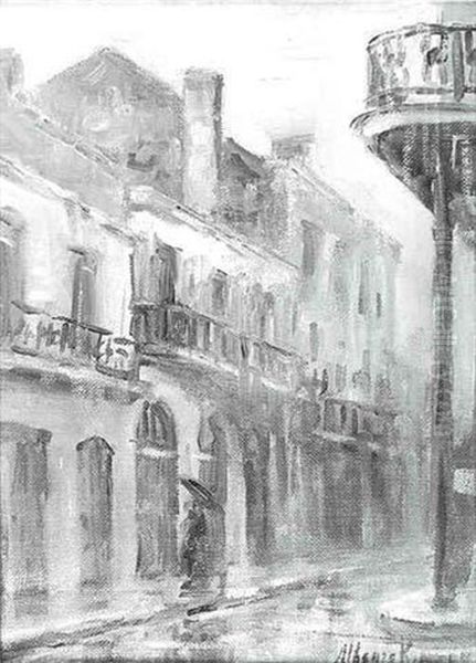 French Quarter Street Scene Oil Painting by Alberta Kinsey