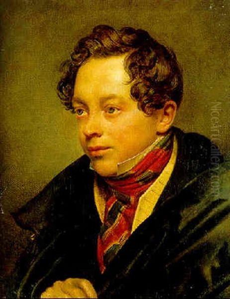 Portrait Of Petr Vassilievich Basin Oil Painting by Orest Kiprensky