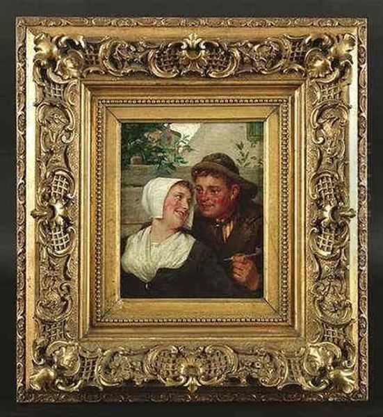 Junges Hollandische Paar Oil Painting by Otto Kirberg
