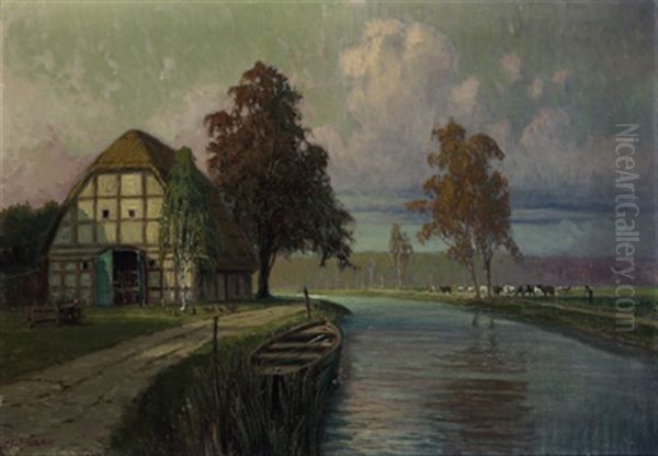 Am Kanal Oil Painting by Alexander Kircher