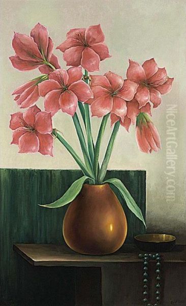 Still Life With Flowers Oil Painting by Hendrikus Joannes Bayens