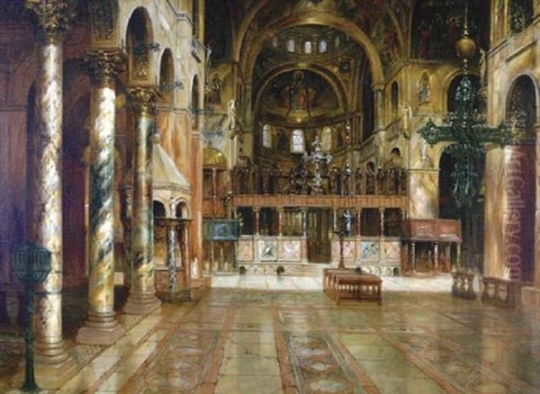 Interior, St. Mark's, Venice Oil Painting by Frank Le Brun Kirkpatrick