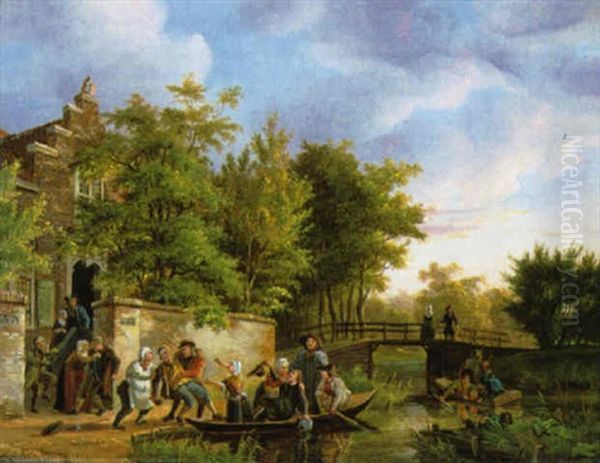 Het Rumoerig Vertrek Oil Painting by Maxemiliaan Leonard Kitzinger