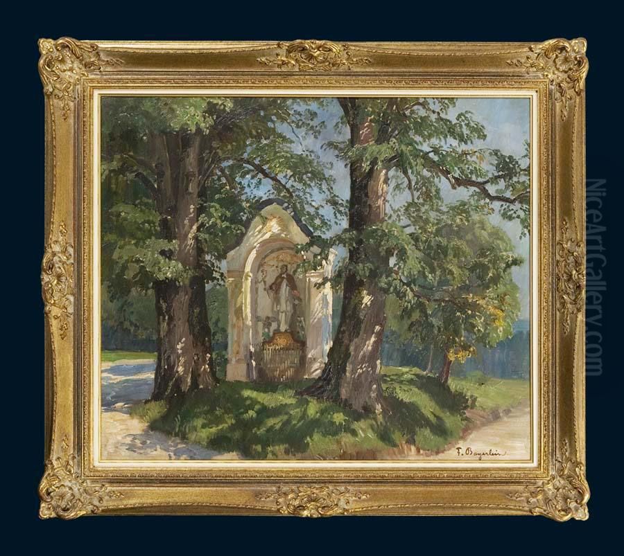 Marterl In Sommer-parklandschaft Oil Painting by Fritz Bayerlein