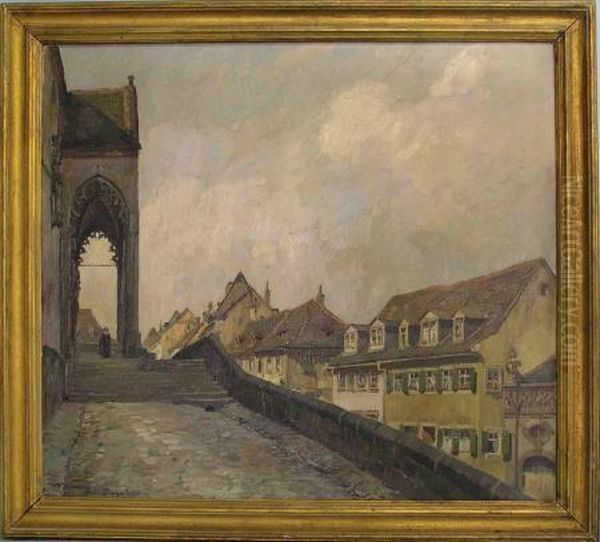 Seiteneingang Zur Oberen Pfarre Mit Kaulberg Oil Painting by Fritz Bayerlein