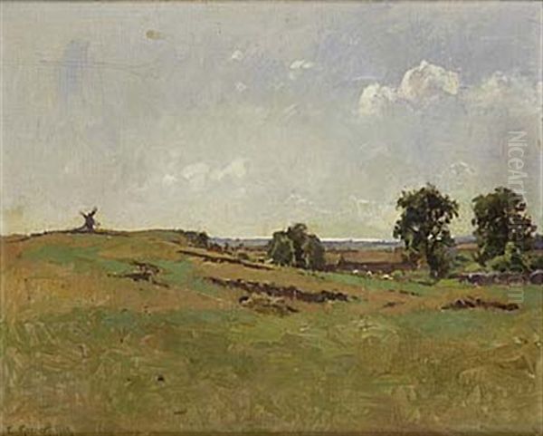 Landskap Fran Oland Oil Painting by Esther Kjerner