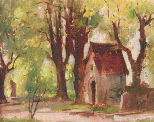Parklandskap Oil Painting by Esther Kjerner