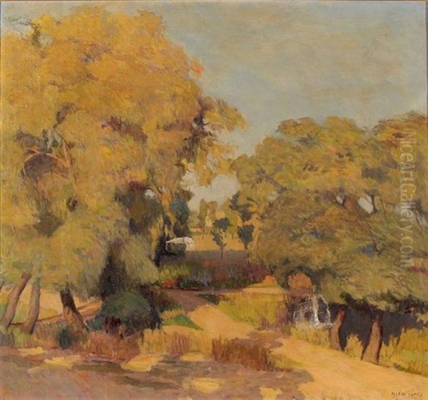 Un Chemin De Campagne Oil Painting by Janos Kleh