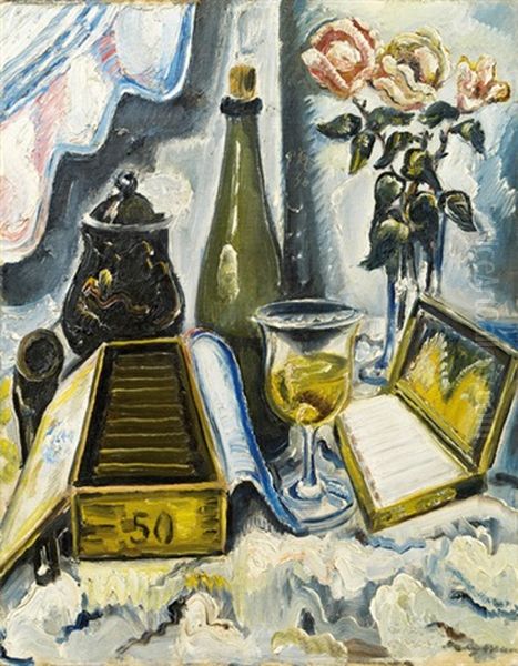 Raucherstillleben Oil Painting by Paul Kleinschmidt