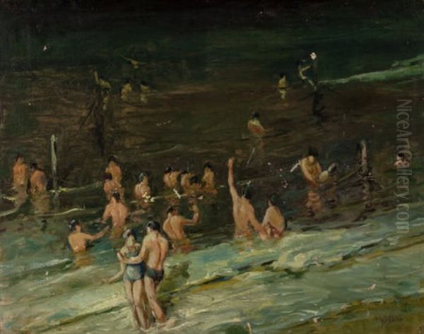 Murdocks (murdock Beach, Galveston, Texas) Oil Painting by Frank Klepper