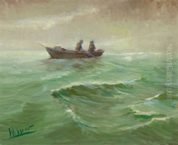 Offshore Maine Coast Oil Painting by Frank Klepper