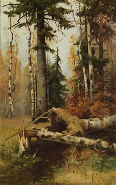 Waldinneres Oil Painting by Yuliy Yulevich (Julius) Klever