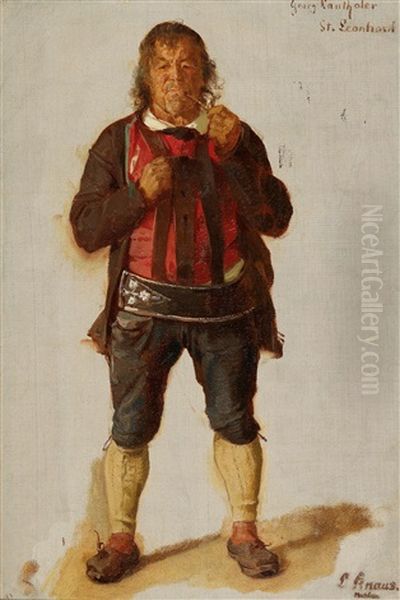 Portrait Of Georg Lanthaler, St. Leonhard Oil Painting by Ludwig Knaus