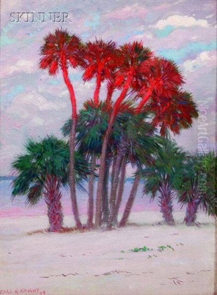 Sunset Glow, Miami Florida Oil Painting by Charles Robert Knight