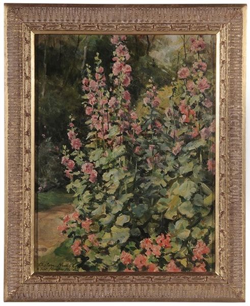 Hollyhocks Oil Painting by Louis Aston Knight