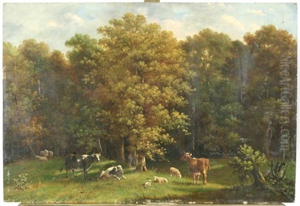 Tending The Flock Oil Painting by Hendrik Johannes Knip