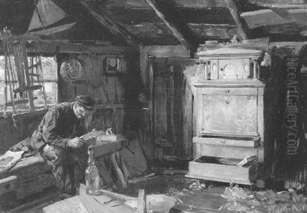 Alte Schiffbauerei Oil Painting by Max Koch