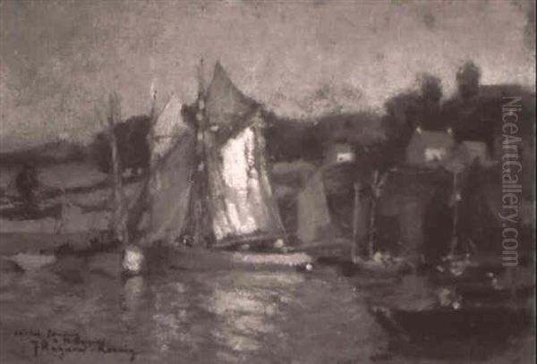 Kustensegler Oil Painting by Johannes Hermanus Koekkoek