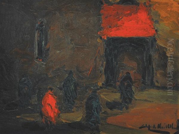La Procesion Oil Painting by Stephen Robert Koekkoek