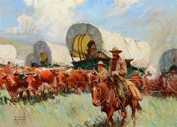 The Covered Wagon Oil Painting by William Henry Dethlef Koerner