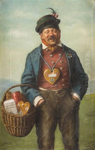 Der Lebkuchenverkaufer Oil Painting by Ludwig Dominik Kohrl
