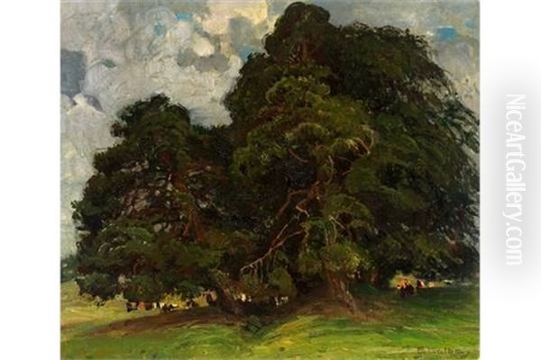 Baumgruppe Oil Painting by Ernst Kolbe