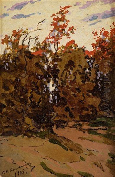 Autumn Etude Oil Painting by Stepan Feodorovich Kolesnikov