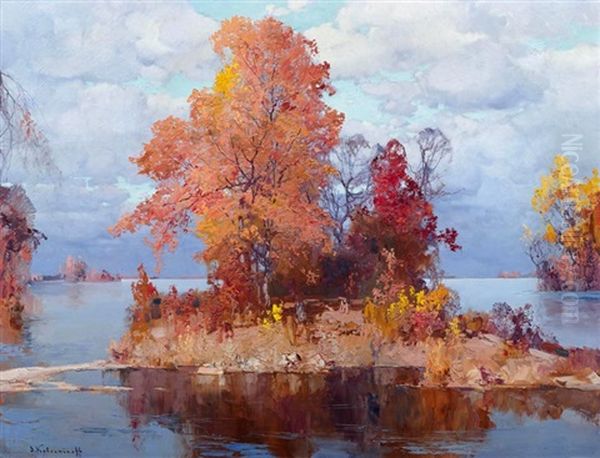 Insel In Der Save Bei Belgrad Oil Painting by Stepan Feodorovich Kolesnikov