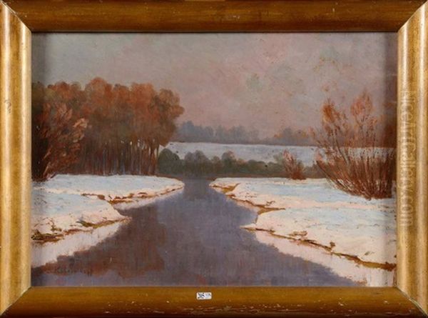 Paysage Enneige Oil Painting by Stepan Feodorovich Kolesnikov